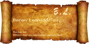 Beron Leonidász névjegykártya